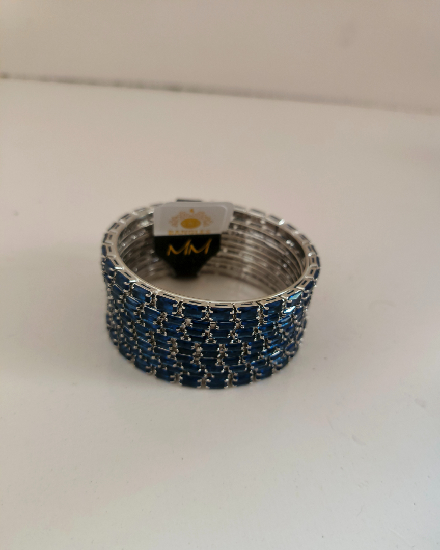 Royal Blue Baguette Bangles – Set of 10